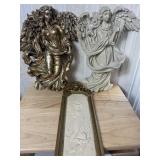 Three Angel Wall Plaques and Relief Panel