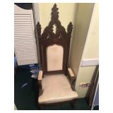 Gothic Revival Carved Wood Armchair