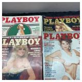 Three Vintage Playboy Magazines, Worn
