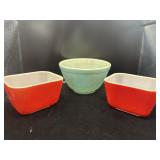 3 Vintage Pyrex Mixing and Refrigerate