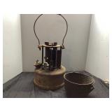 Metal Camp Stove With Pot, 21 Inches Tall