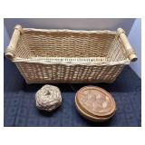 3 Woven Baskets, 9x18 and 5x6 Inches