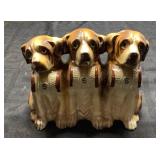 Three-Headed Ceramic Dog Coin Bank, Japan