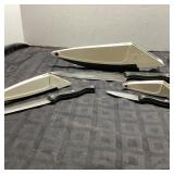Three Kitchen Knives with Sheaths