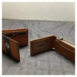 RFID Brown Leather Wallet Lot of 2