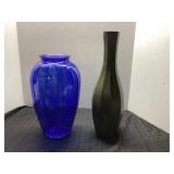 Green Vase 16" and Blue Vase 12.5"