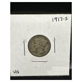 1917-S Mercury Dime VG Condition