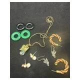 Costume Jewelry Lot Assorted Earrings and Pin