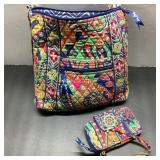 Vera Bradley Purse and Wallet Set, Quilted Fabric