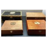 Wooden Cigar Boxes, Set of Four