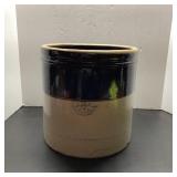Stoneware Crock 11x11in Crown Mark, Repaired Crack