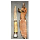 Solingen Sharpened Sheath Knife with Stag Handle