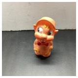 Vintage Rubber Elf Squeeze Toy with Bow Tie