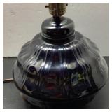 Table Lamp With Fabric Shade And Fluted Base
