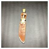 Edgemark Fixed Blade Knife with Leather Sheath