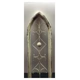 Tall Arched Wood And Metal Wall Panel Decor