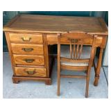 Link Taylor Wood Desk and Upholstered Chair Set