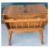 Wooden Spindle Leg Sewing Stand With Storage