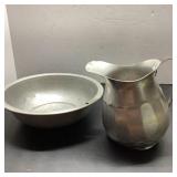 Mirro Aluminum Bowl & Pitcher Set, Dented Pitcher
