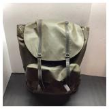 Military Style Olive Canvas Backpack With Straps