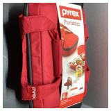 Pyrex Portables 4-Piece Red Carrier Set, NOS