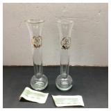 Pair Virginia Glass Anniversary Vases, 10 Inches