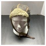 WWII USAAF Leather Shearling Flight Helmet