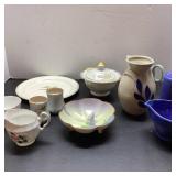 Large Glass Ware Lot With Mixed Ceramics