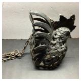 Cast Iron Rooster Hanging Candle Holder