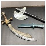 3 Kid Toy Weapons, 10" to 17" Lengths