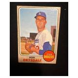 1968 Topps Don Drysdale Card #145 Dodgers