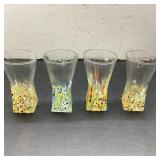 4 Multicolor Glasses, 4 Inches Tall