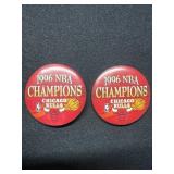 1996 Chicago Bulls NBA Champions Pins (2)