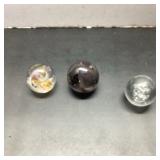 3 Art Glass Marbles