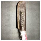 Fixed Blade Knife with Sheath, Multicolor Handle