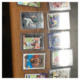 10 Football Cards in Protective Cases