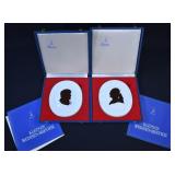 2 Meissen Lessing & Vom Kleist Silhouette Plaques
