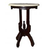 Victorian Marble Top Parlor Lamp Table
