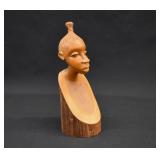 MCM African Carved Teak Bust of Woman