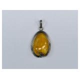 Large Butterscotch / Egg Yolk Baltic Amber Pendant