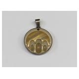 Sterling Silver Mount Polish Striped Flint Pendant