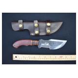 Damascus Steel Fixed Blade Tracker Knife & Sheath