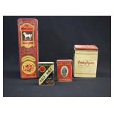 4 Vintage Tobacco & Whiskey Tins