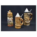 3 German Stoneware Beer Steins