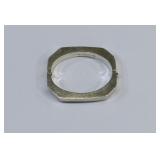 Taxco Geometric Sterling Silver Hinged Bracelet