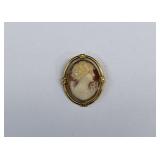 12kt Gold Filled Shell Cameo Brooch
