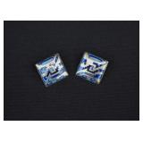 Pair Taxco Mexican Sterling Silver Clip Earrings