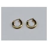 Pair 14kt Gold Squared Hoop Earrings