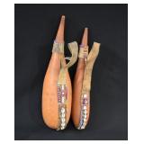 Pair Kenyan Maasai Enkukuri Beaded Milk Gourds