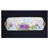 RS Prussia Hand Painted Pansy Bread Tray